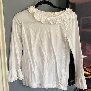 CrewCuts girls size 14 long sleeve white shirt with ruffles